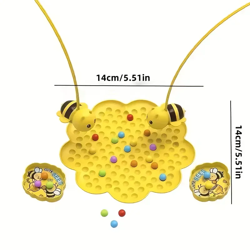 Magnetic Bee and Candy Bean Picking Toy - Parent Child Interactive Learning Game, Including Bees, Ladybugs, and Colorful Beads
