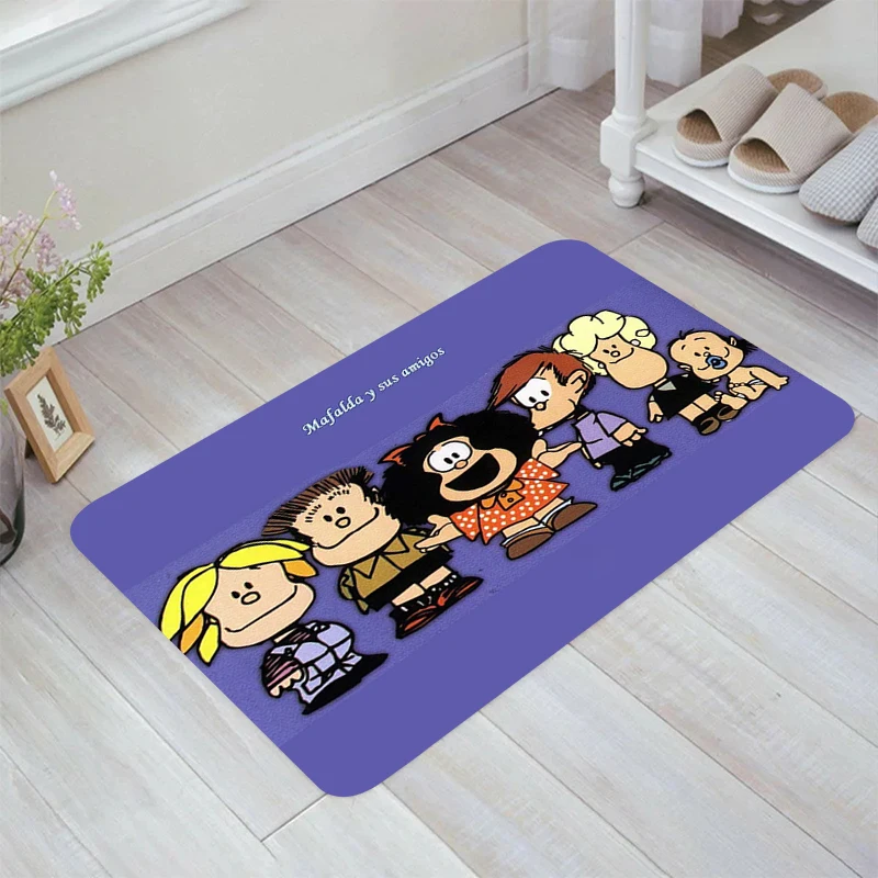 Mafalda Cartoon Floor Mat Doormat Entrance Door Balcony Room Mats Carpets Rugs Kitchen Rug Home Foot Carpet Bathroom Bath House