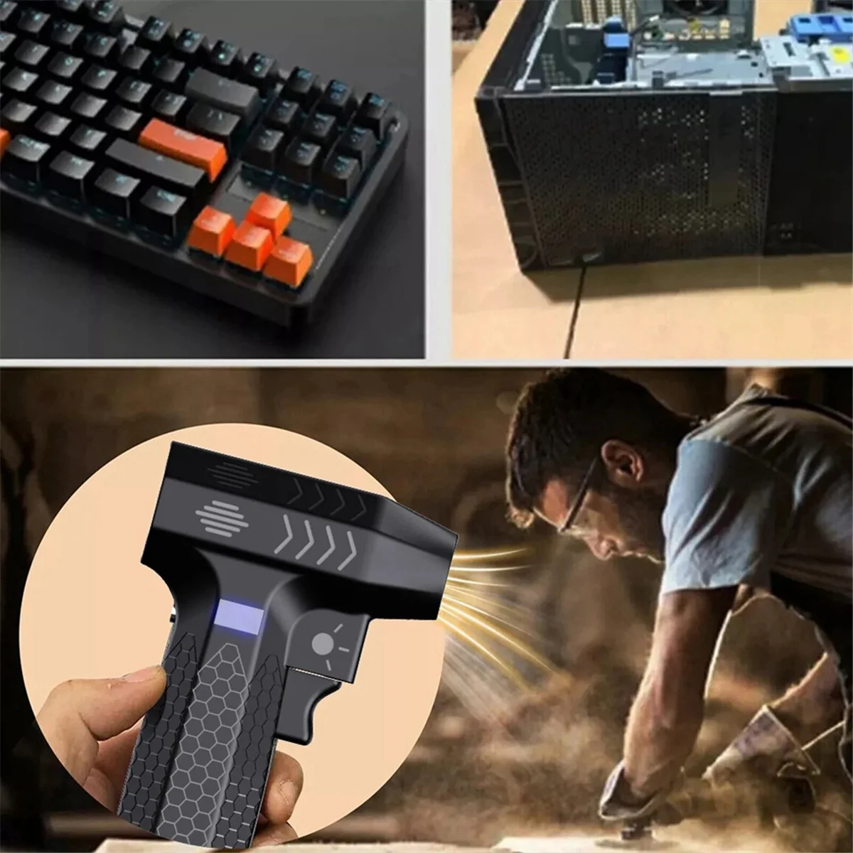 ABXHH جديد 60 م/الثانية Turbo JetFan 200000   منفاخ هواء كهربائي RPM، مروحة توربو عنيفة عالية السرعة، قابلة لإعادة الشحن عبر USB، منفاخ غبار قوي