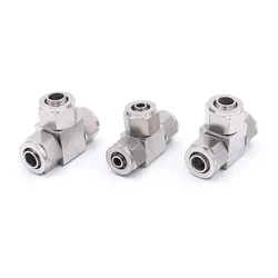304 Stainless steel fast twist Equal tee Fitting OD 4/6/8/10/12mm PU Hose Quick Screw Joint Coupler Connector
