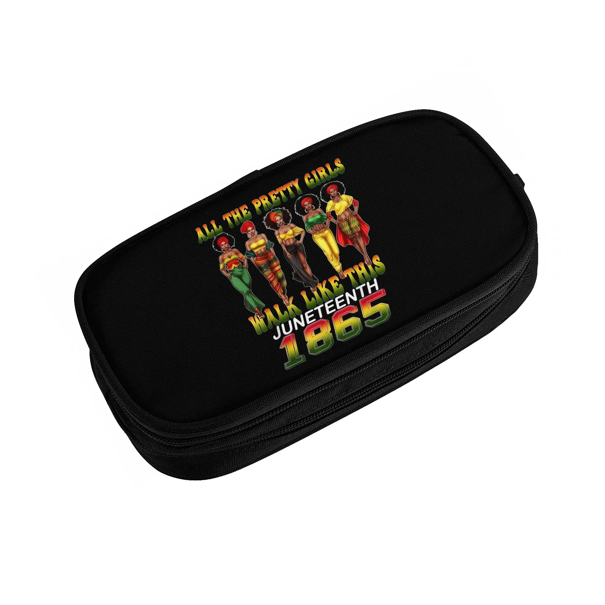 Korean Juneteenth 1865 Freedom Celebration Pencil Cases for Girls Boys  Large Storage Pen Box Bag School Accessories
