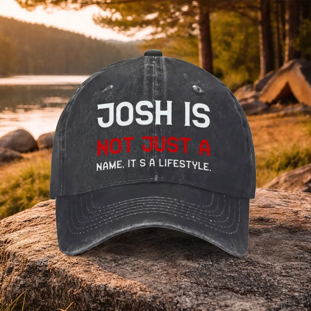 Josh Print Washed Duckbill Baseball Cap - Adjustable Unisex Suitable for Golf, Casual Wear & Outdoor, Lightweight Machine-Washab