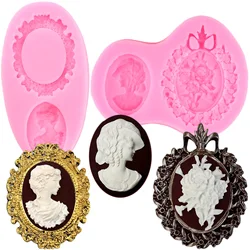 Cameo Picture Frame Silicone Mold Fondant Molds DIY Sugarcraft Resin Epoxy Mould Chocolate Gumpaste Candy Resin Clay Mould