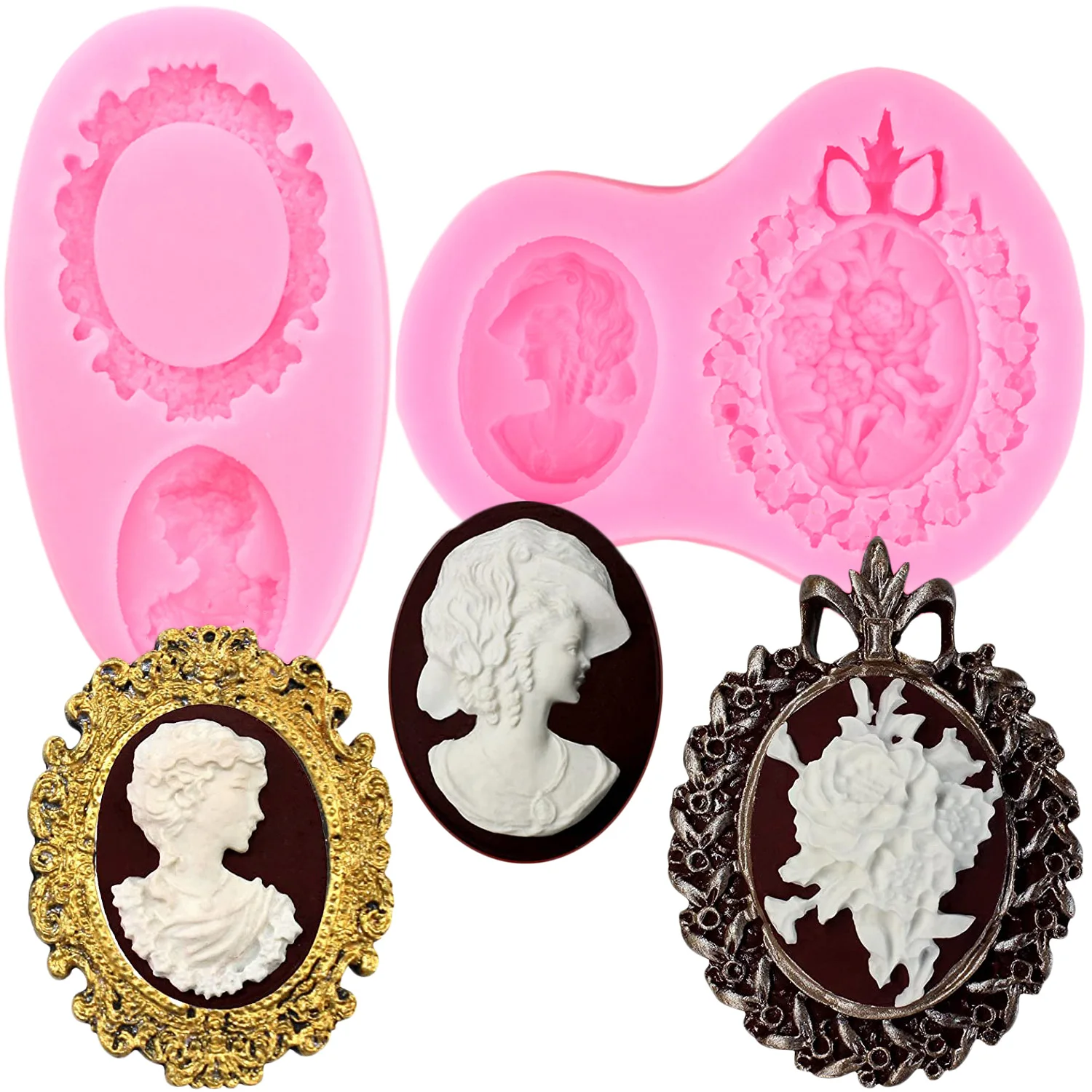 Cameo Picture Frame Silicone Mold Fondant Molds DIY Sugarcraft Resin Epoxy Mould Chocolate Gumpaste Candy Resin Clay Mould