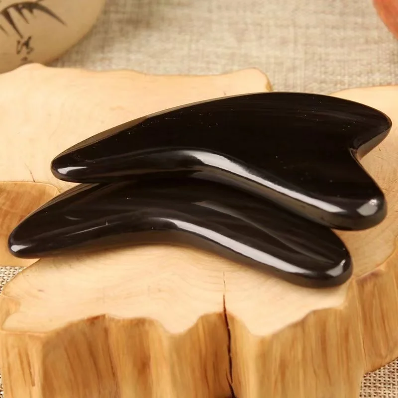 Facial Gua Sha Massage Tool Black Horn Board for Face Body Traditional Acupuncture Therapy Anti-aging Health Skin Care