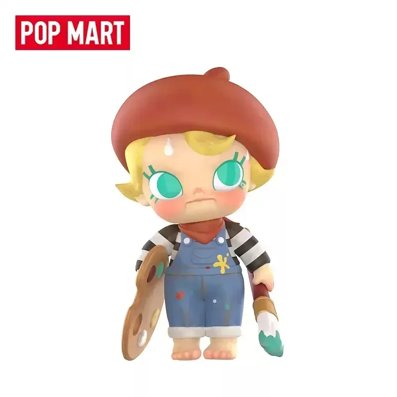 Pop mart bebê molly futuro pintor série caixa cega brinquedos kawaii anime figura de ação caixa caja surpresa caixa mistério bonecas meninas