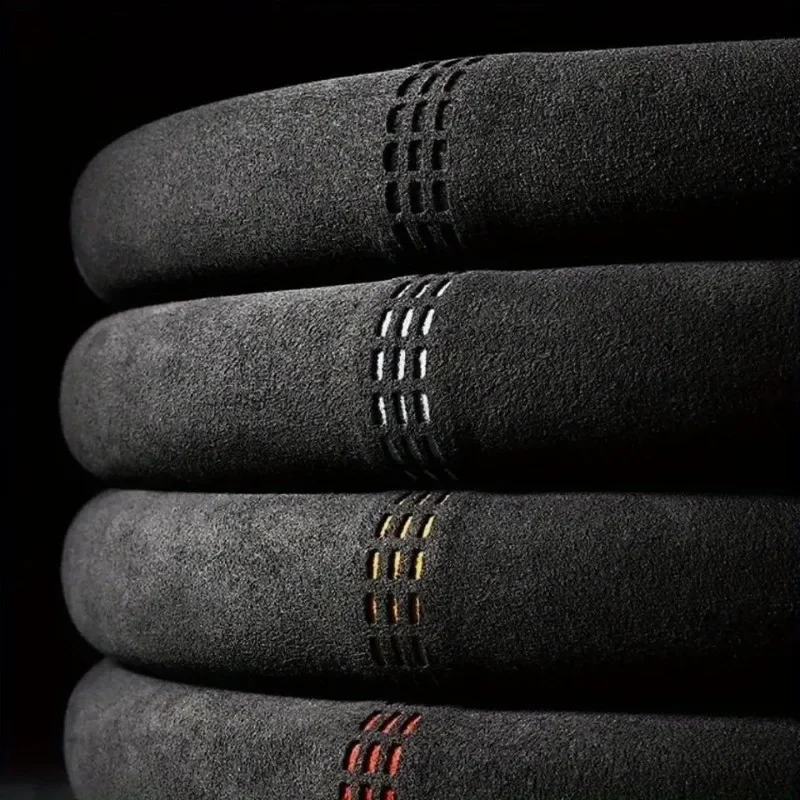 

Car Steering Wheel Cover 38cm Suede Leather Non-slip Ultra-thin D-shaped Round Sweat-absorbent For All Season Auto Accessories