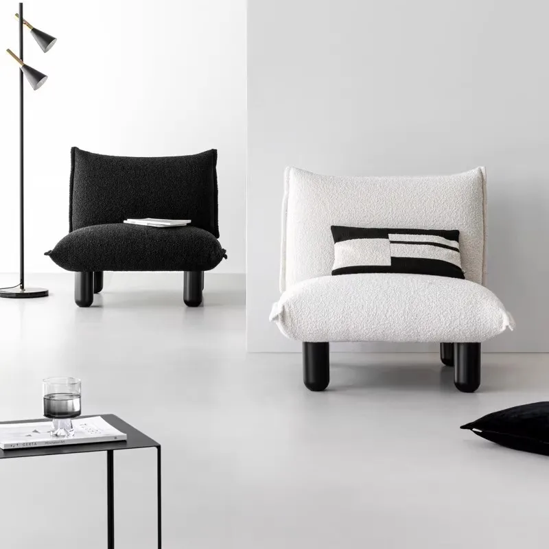 Canapé Simple de couleur unie, chaise de salon, vent crème, balcon, chaise paresseuse de lecture