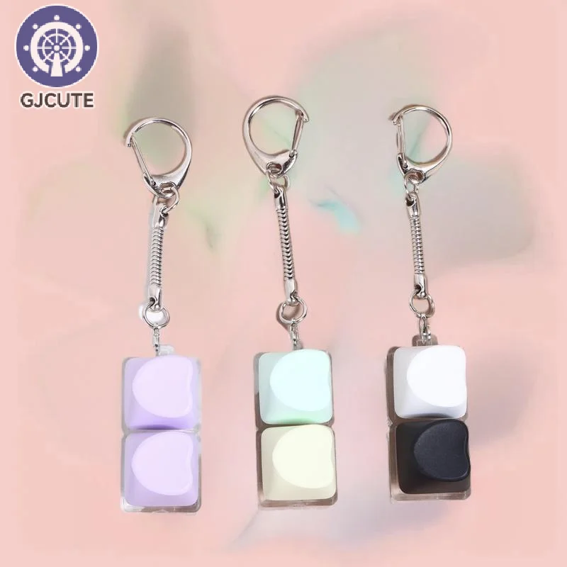 2 touches couleur bonbon amour clavier Keychian créatif Keycap soulagement du Stress porte-clés décompression jouets adultes enfants cadeaux
