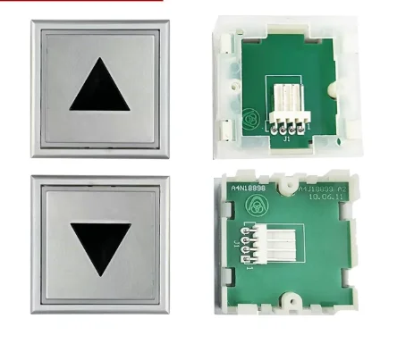 a4n18898-エレベーター用矢印型押しボタン（4個入り）、赤と青の2色、エレベーター部品