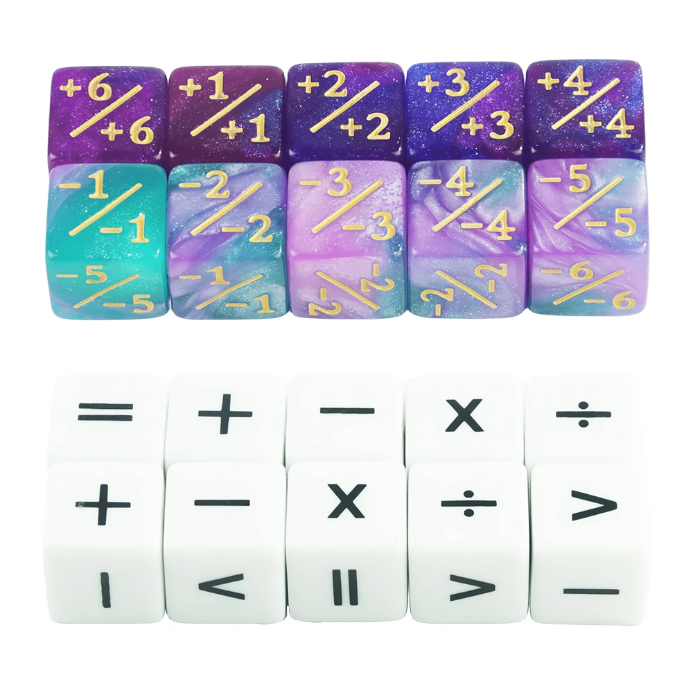 10Pcs Dice Counters Token Dice, D6 Dice Compatible with Card Game for Match Mathematics Teaching Tools Accessories