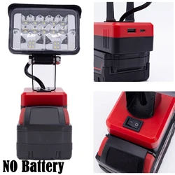 Luz de trabalho led para milwaukee 18v bateria de lítio sem fio operado oficina ao ar livre acampamento pesca lâmpada portátil (sem bateria)