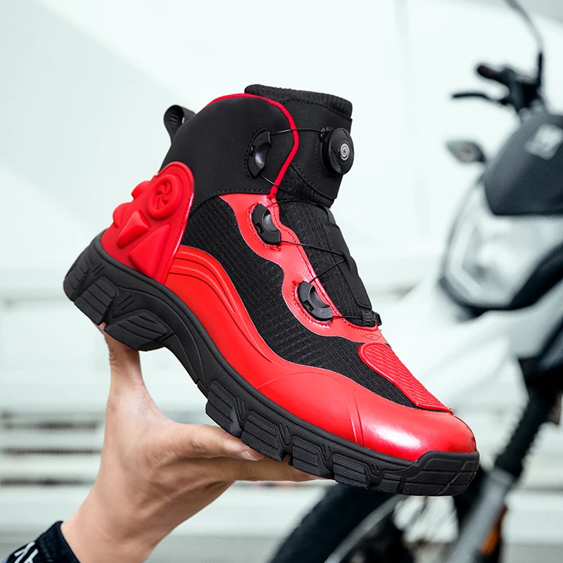 

Motorcycle protective riding boot men four seasons high top fashion breathable anti slip off-road cycling shoes travel equipment