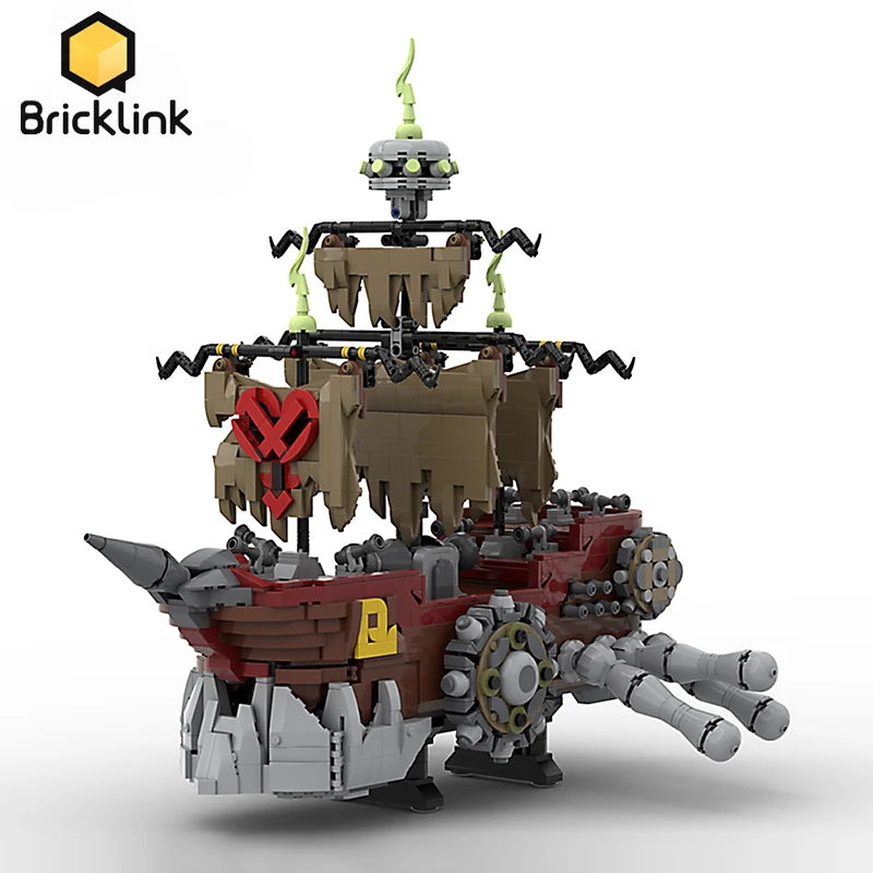 Bricklink Ideas Game MOC Kingdom Pirate Ship Gummi Heartless Ghost Boat Sets Building Blocks Kid Toys Christmas Gift