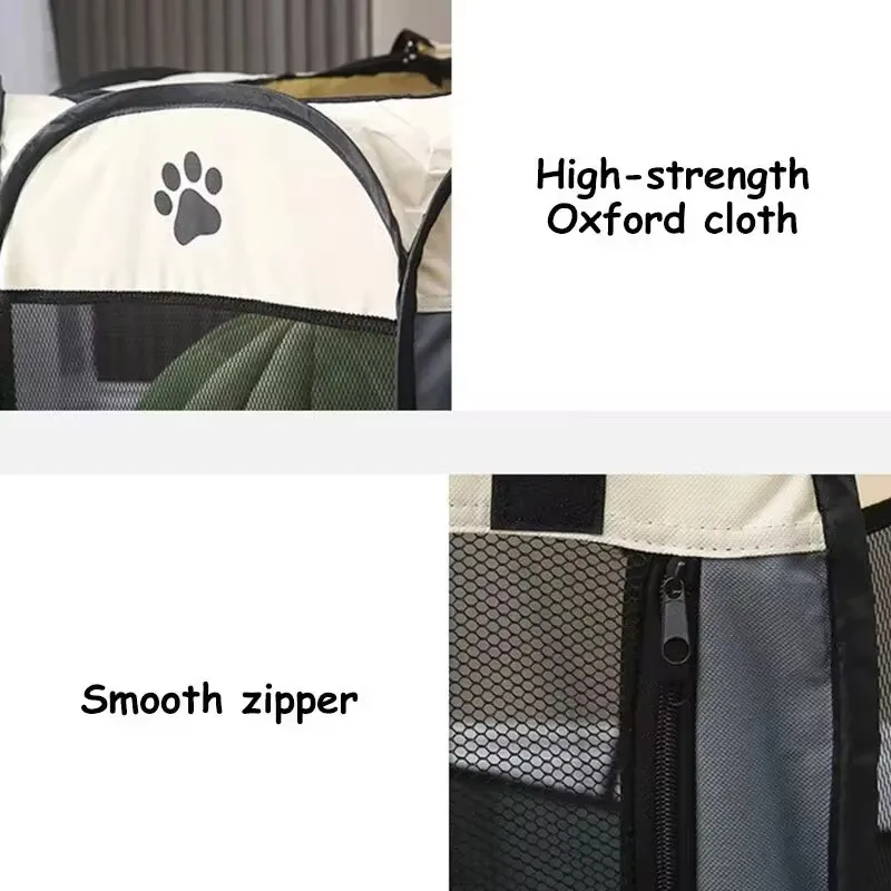 Large Octagon-Shaped Foldable Pet House for Dogs and Cats, Portable Outdoor Shelter with Quick Assembly - view 4