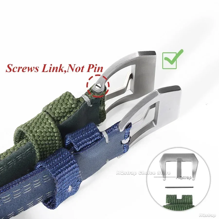 316L مسامير الفولاذ المقاوم للصدأ ربط مشبك ساعة لبانيراي PAM 441 الفرقة 20 مللي متر 22 مللي متر 24 مللي متر ماتي مصقول الفضة ساعة سوداء المشبك