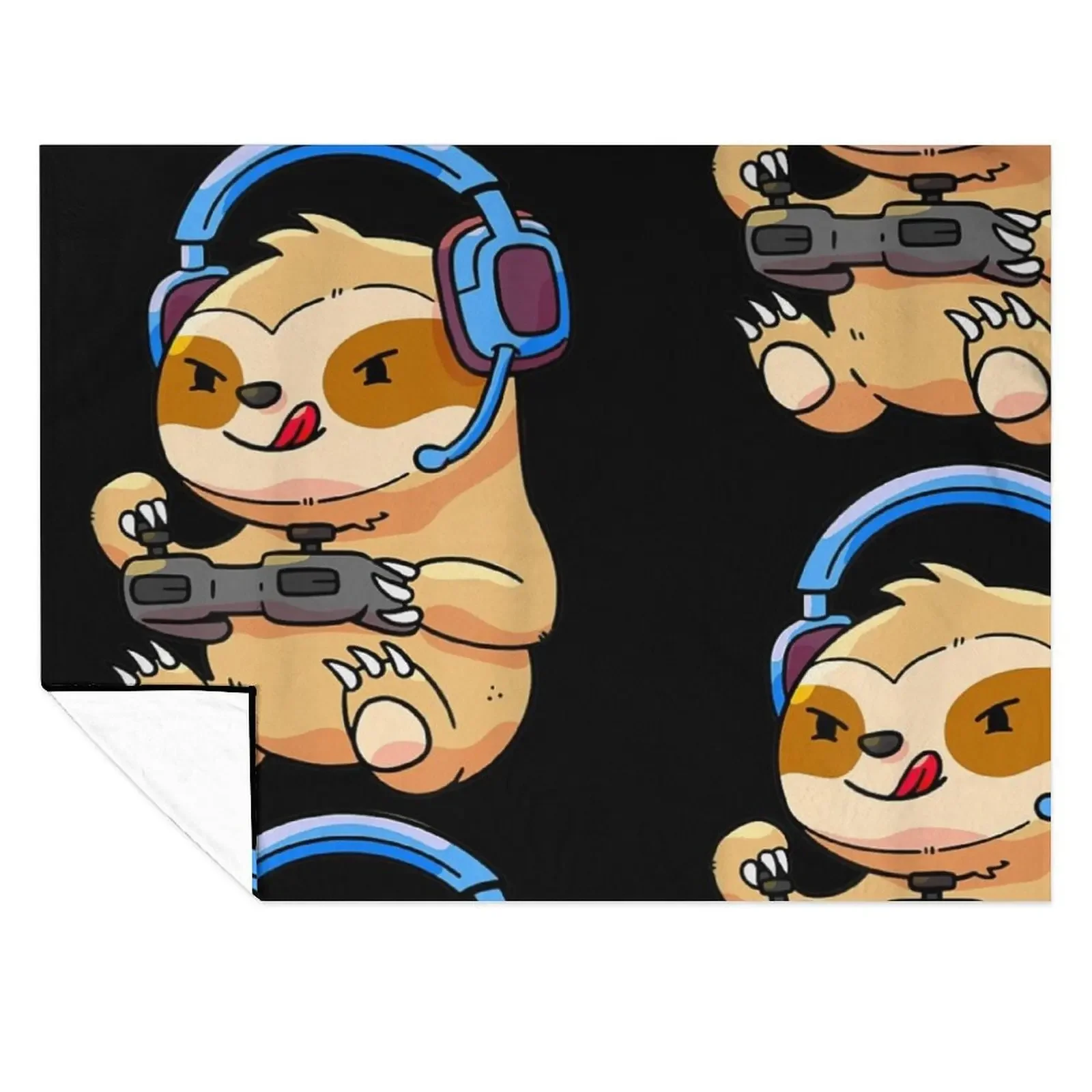

Gamer Sloth Gaming Sloths Video Game Gift Throw Blanket Winter beds Summer for winter Retros Blankets