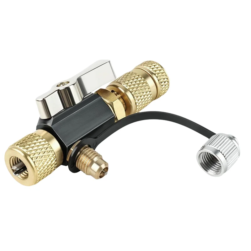 

Черный, инструмент для удаления сердечника раструба с внутренней резьбой 1/4 дюйма X 1/4 дюйма с наружной резьбой, вакуумный, совместимый с R410A