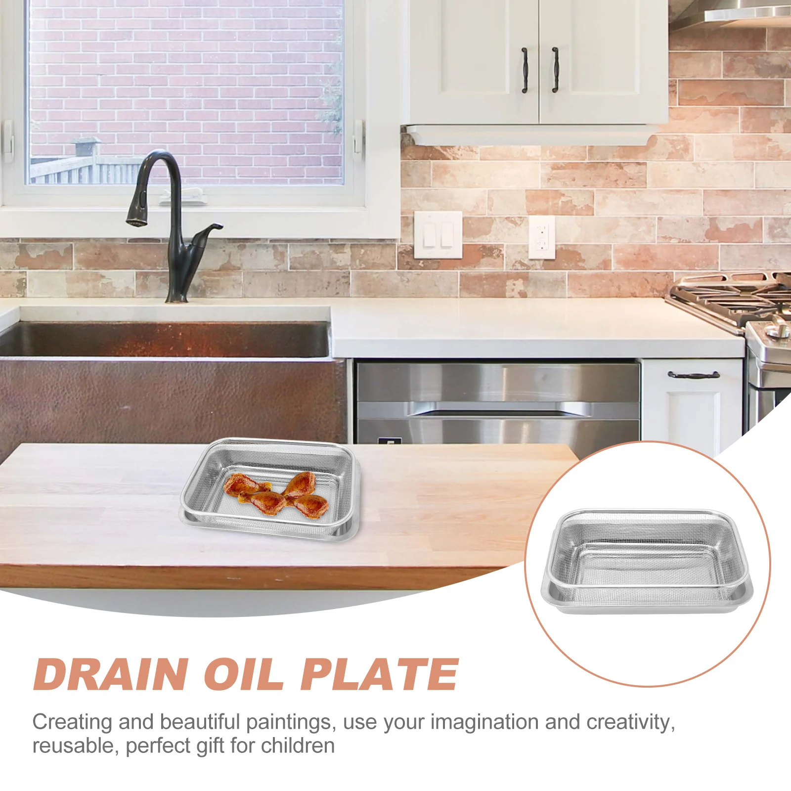 

1Set Stainless Steel Oil Drain Rack Baking Sheet Cooling Tool Heavy Duty Dishwasher Safe Shiny Mirror Finish Durablekitchen Bar