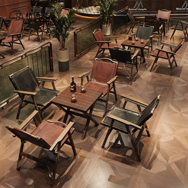 Retro Bistro Commercial Table and Chair Western Restaurant Music Restaurant Table Chair Clear Bar Table