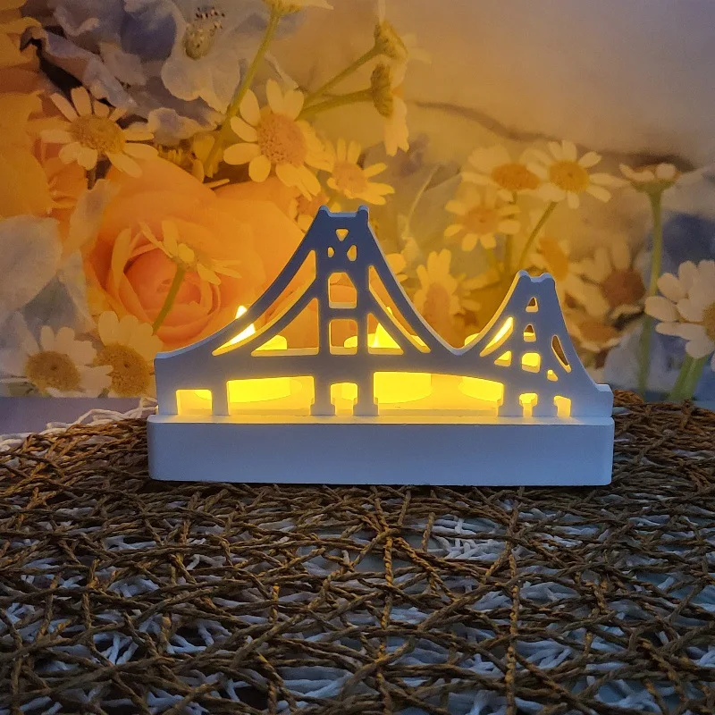 Cross River Bridge Mold Plug-In Decoration Diy Plaster Mold