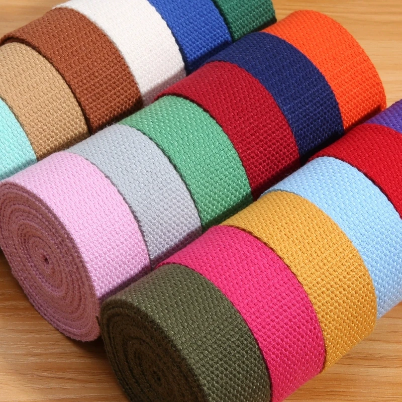 New 10 meters 25/32/38mm Webbing Polyester Cotton Canvas Webbings Ribbon for Backpack Strap Belt Tape Garment Woven Band