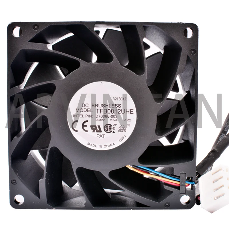 Brand New Original TFB0812UHE 8cm 8038 80x80x38mm 80mm Fan DC12V 2.34A INTER PIN: D76086-003 Cooling Fan Suitable For Servers