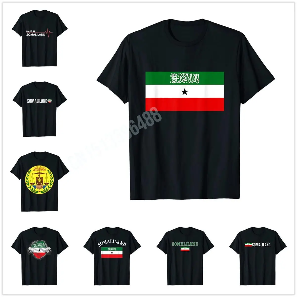 More Design Somaliland Flag Proud Somali T-Shirt For Men Women T Shirt Tops Cotton Tees