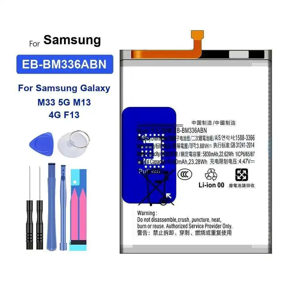 

EB-BM336ABN Reliable Power Safe 6000Mah For Samsung Galaxy M33 5G M13 4G F13 Mobile Phone Battery