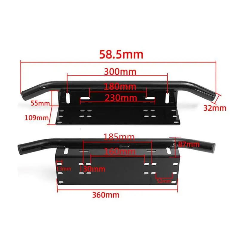License Plate Bracket Front Bumper Aluminum Universal Log Light Mount Easy Set Up for Off Road Lighting