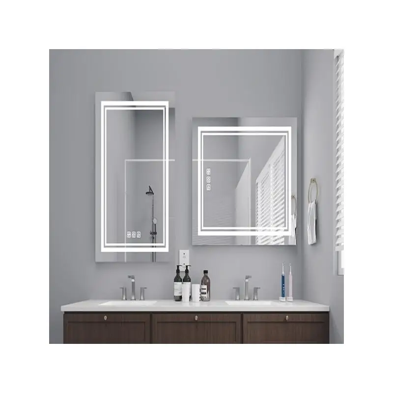 

36" x 28" LED Bathroom Mirror with Front and Back Lighting, 5-Minute Defog, 5mm Full HD Reflection, Wall-Mounted, 3 Color