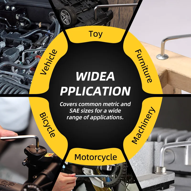 Deli 9PCS Allen wrench screwdriver set,Long Arm Hex Key Set 1.5mm To 10mm Hexagon Spanner Hand Tools For Bicycle Repair