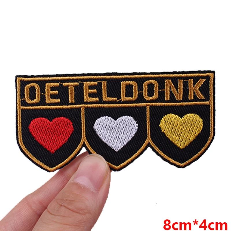 NIEUWE Oeteldonk embleem borduurpatches voor kleding naai applique DIY vijfpuntige ster liefde hart opstrijkbare patches voor kleding