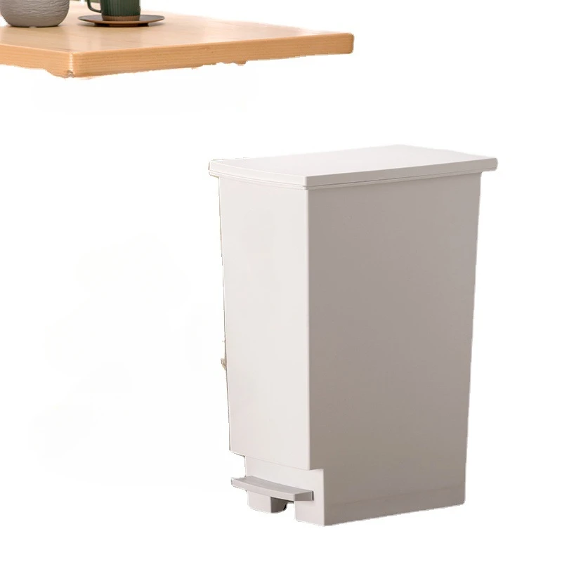 

Large capacity footstep with lid garbage bin in household kitchen