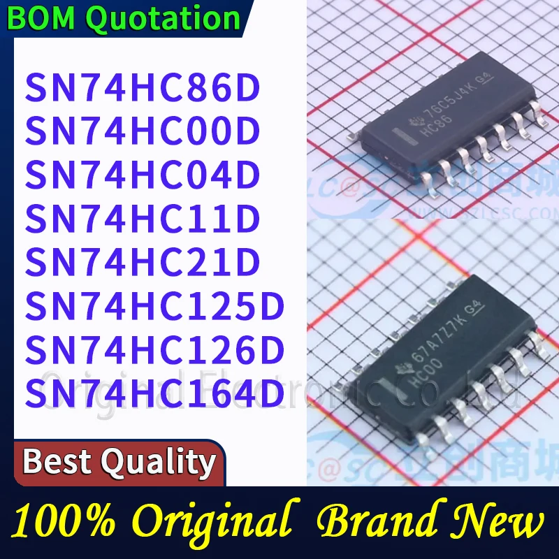 

20pcs/lot SN74HC86D SN74HC00D SN74HC04D SN74HC11D SN74HC21D SN74HC125D SN74HC126D SN74HC164D In stock Original High quality
