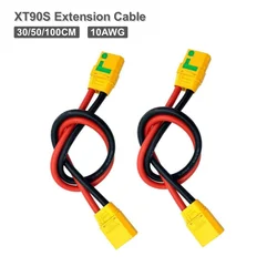 XT90-S Anti-Spark Female to XT90 Male Charging Extension Cable 10AWG Adapter 30CM/50CM/100CM For RC Model Parts