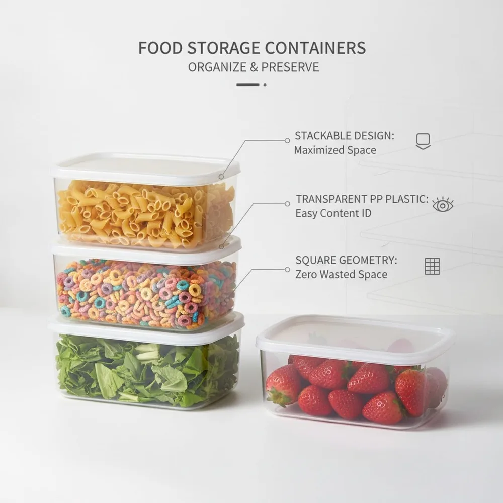 12 Liters Plastic Food Storage Container with Lid Transparent Refrigerator Organizer Box  Kitchen Fruit Vegetable Meat Storage