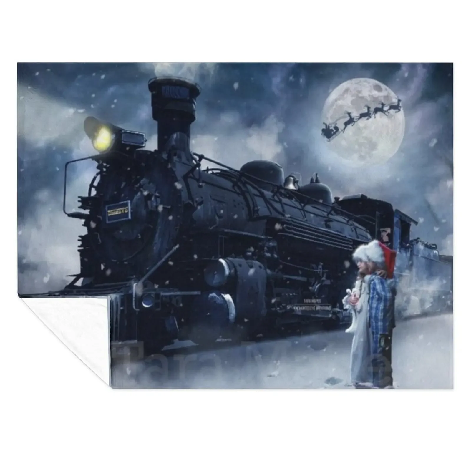

train polar express background Throw Blanket blankets and throws Travel Bed covers Camping Blankets