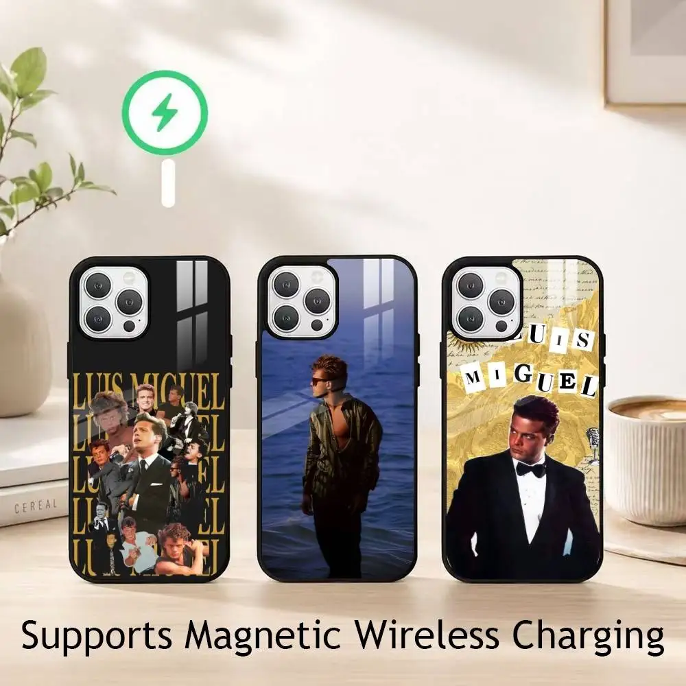 

S-Singer L-Luis Miguel Phone Case For iPhone17,16,15,14,13,12,11 Plus,Pro Compatible with magnetic wireless charging