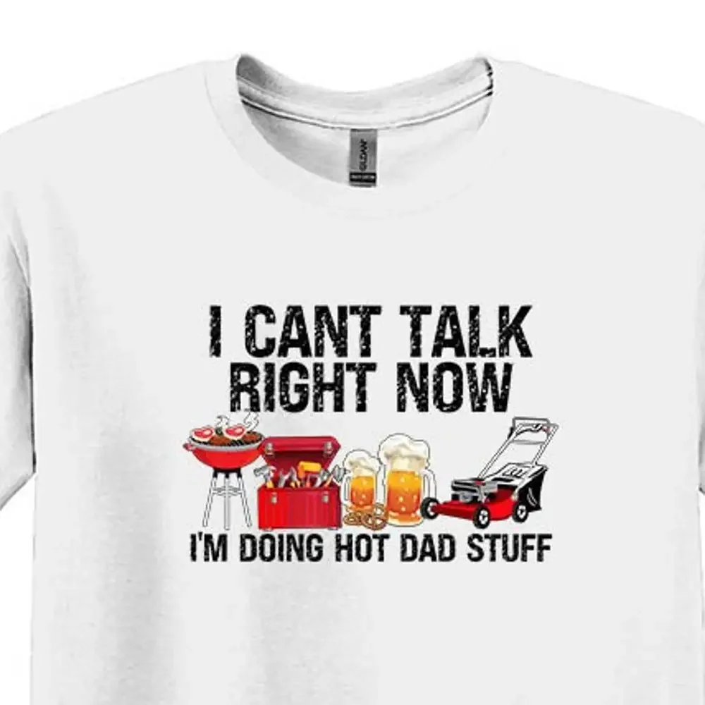 

Футболка I Can't Talk Right Now I'm Doing Hot Dad Stuff, забавная футболка S на День отца, отец, барбекю