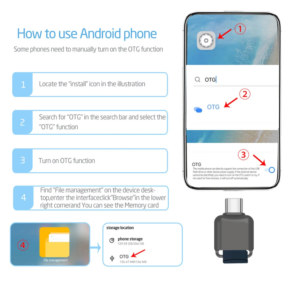Устройство чтения карт памяти Micro SD/TF USB C TF со шнурком Адаптер для чтения карт памяти типа C из цинкового сплава для ноутбука, планшета, телефона