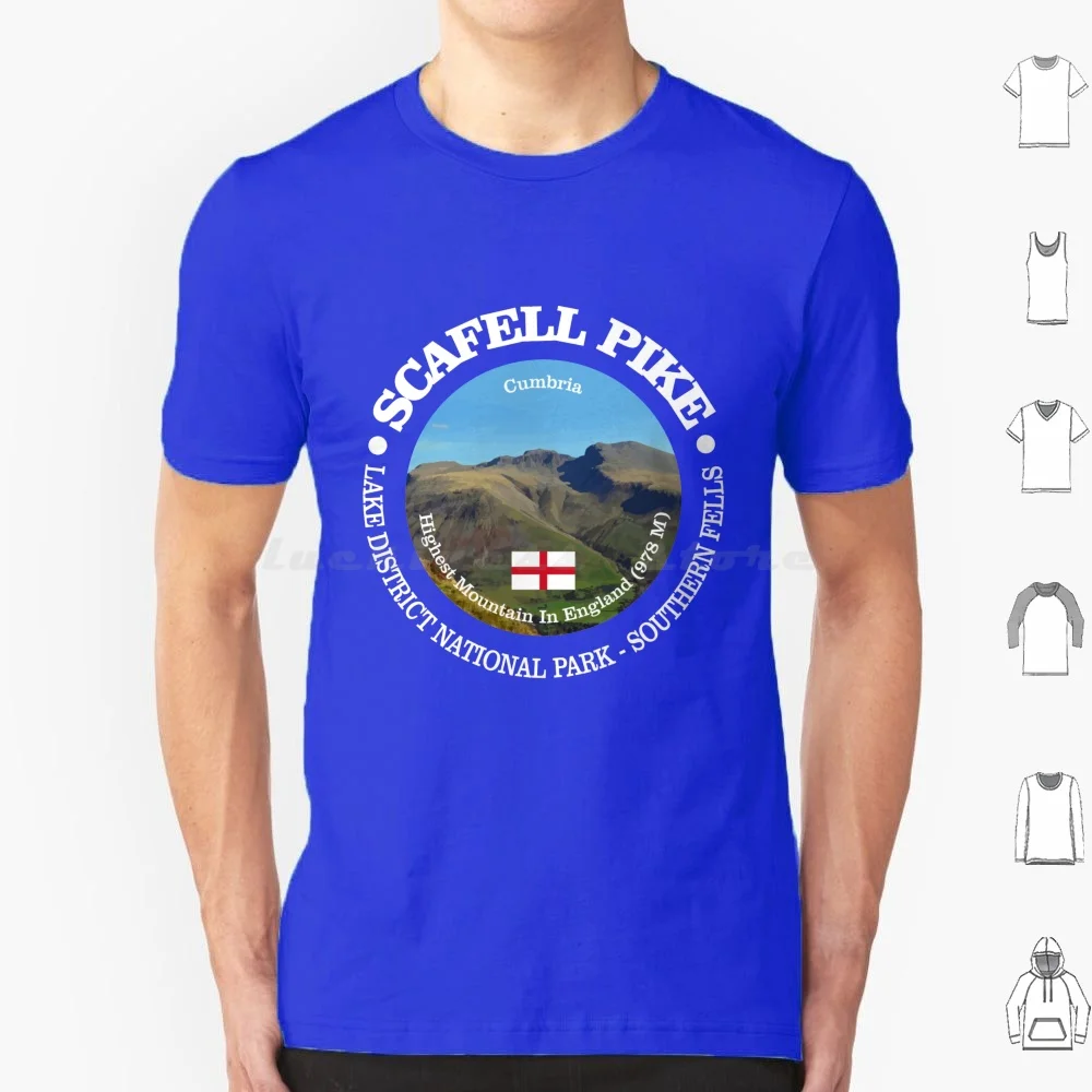 Scafell Pike ( P ) T Shirt Cotton Men Women DIY Print Scafell Pike Cumbria English Mountains Highest Mountain In England Hiking