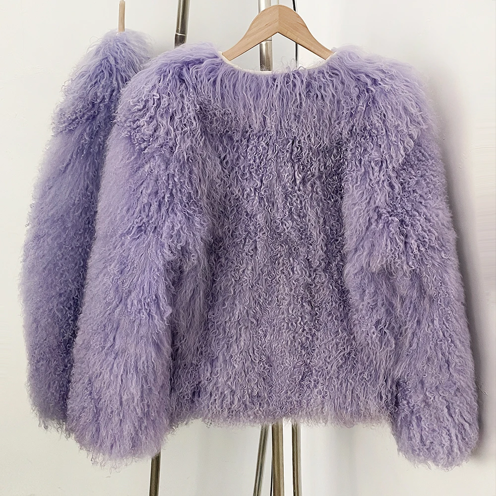 OFTBUY Natural Mongolia Sheep Fur Coat Thick Warm Short Real FurJacket Outerwear Female New Fashion Autumn Winter Clothes Women
