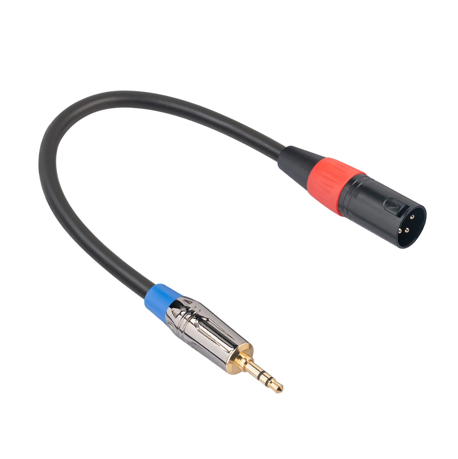 3.5mm męski do XLR 3-Pin męski stereofoniczny kabel Audio XLR do 1/8 \'\'złącze Mini Jack Stereo niesymetryczne przewód konwertera dla Speaker30cm