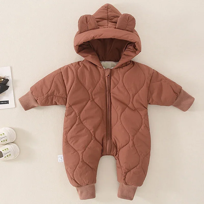 

Newborn Girl Jumpsuit Hooded Winter Infant Overalls Baby Born Clothes Boy Warm Snowsuit Coat Kids Bear Romper Toddler Outerwear
