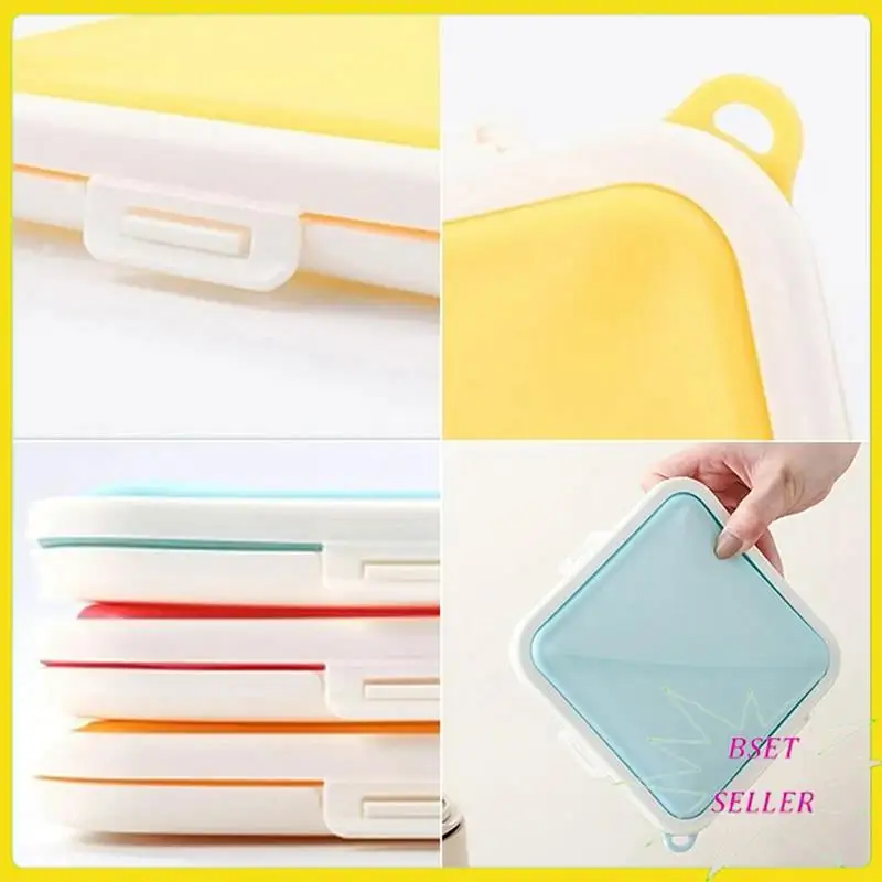 A010 Caja de almacenamiento de sándwich para microondas de silicona portátil, loncheras, contenedores de aperitivos para la escuela, contenedor de tostadas reutilizable, color rosa