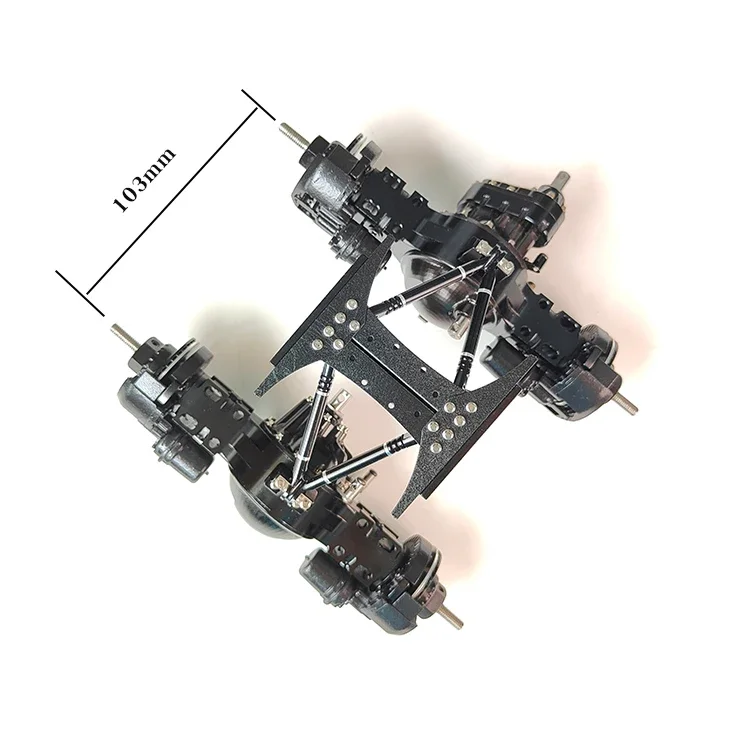 Simulatie Metalen Dubbele balk Achterwielophanging Geïntegreerd voor 1/14 Tamiya RC Truck Auto Scania 770S Benz 3363 VOLVO FH16 MAN