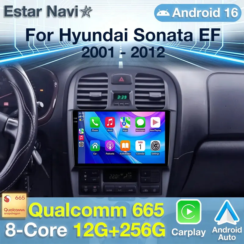 

Android 16 Car Radio For Hyundai Sonata EF 2001 - 2012 GPS Multimedia Player Navi Head Unit 360 Camera Video Wireless Carplay BT