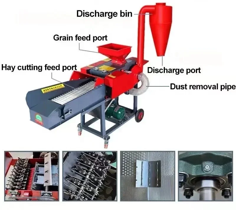 Mini chuff straw crusher poultry animal cattle feed making grass shredder silage chopper hay fodder forage chaff cutter machine