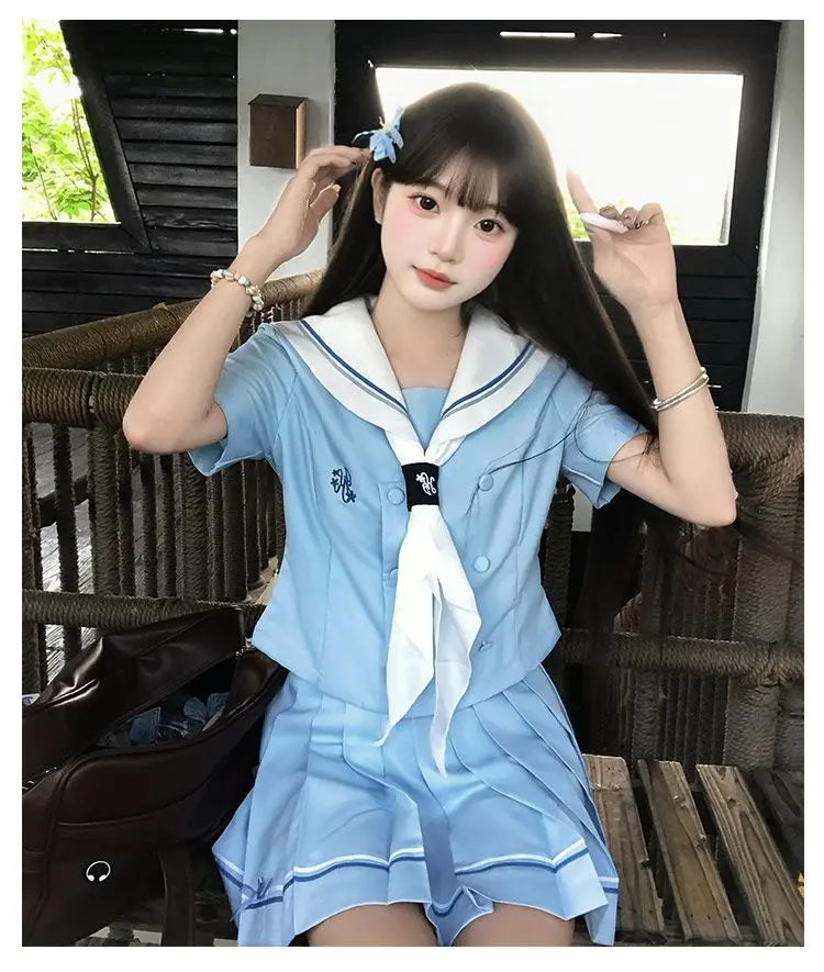 Japan Genuine Jk Sailor Suit Japanese College Style Summer Short-Sleeved Student Women'S Clothing